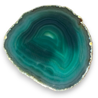Round Green Agate Geode Slice